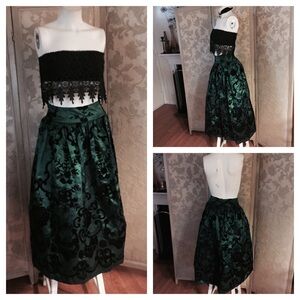 VTG SCOTT McCLINTOCK Victorian Velvet Satin Skirt